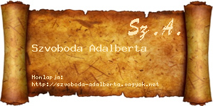 Szvoboda Adalberta névjegykártya